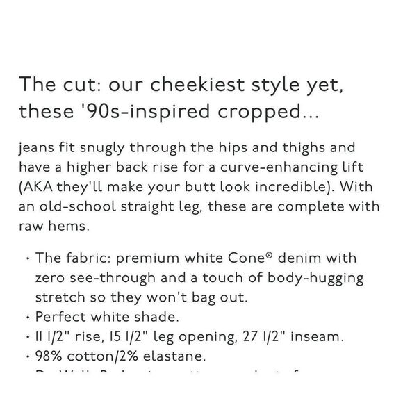 MADEWELL Jeans Women 25 The '90s Straight Crop Ivory NEW Raw Hem NQ179 - Picture 2 of 13